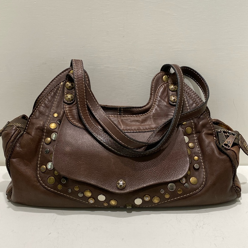 Patricia Nash “Ergo” Chocolate Brown Distressed Leath… Gem